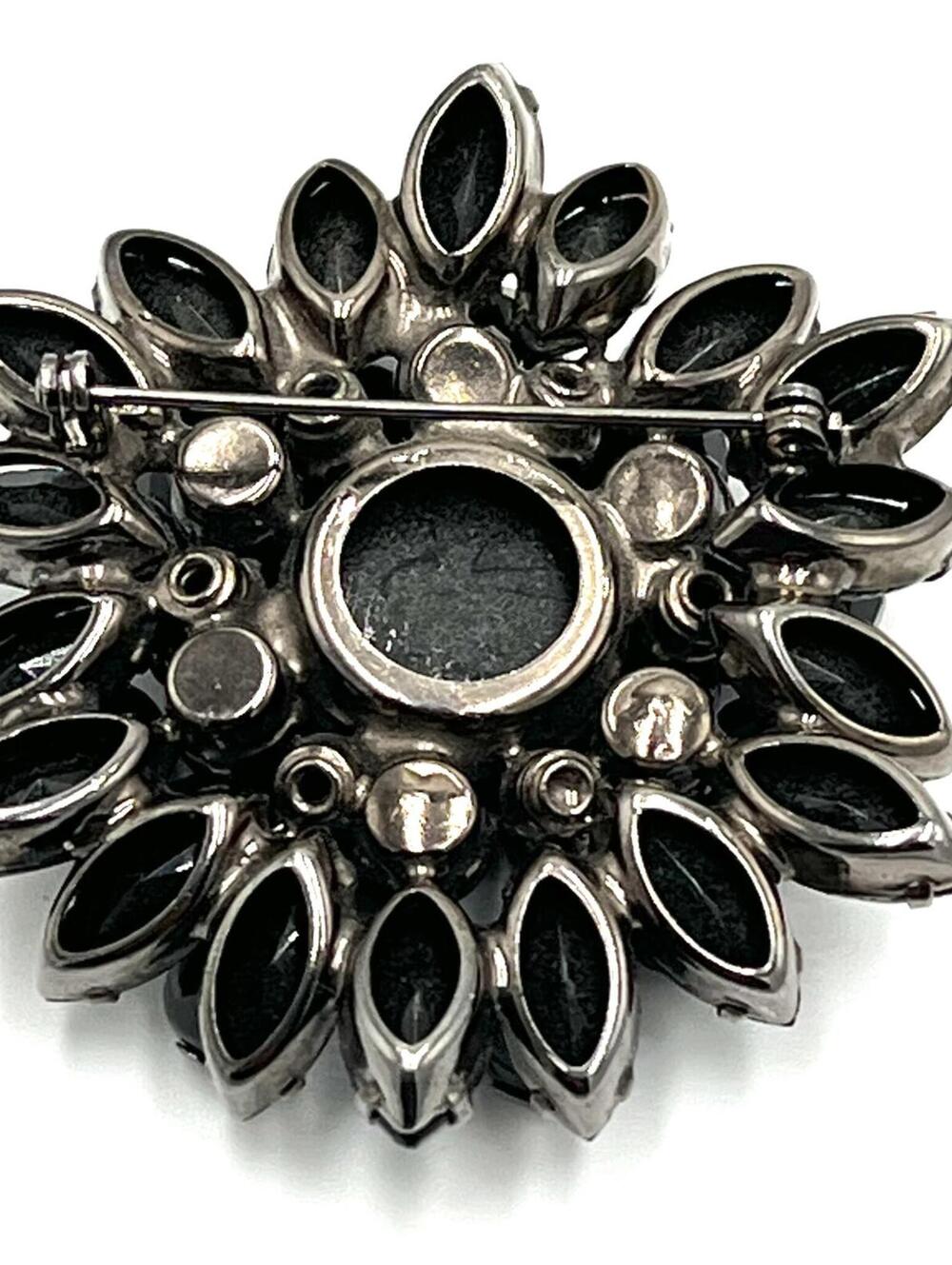 Juliana Black Rhinestone Large Cha-Cha Cluster Brooch / Pin - Picture 4 of 5